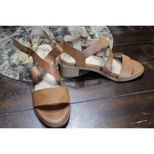 Cliffs Brown Faux Leather Strappy Sandals Shoes Women's size 11